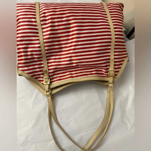 Kate Spade Red and Cream Striped Tote - Picture 6 of 11